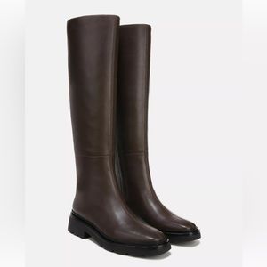 Vince Rune Slouch Soft Leather Knee High Boots in Clove